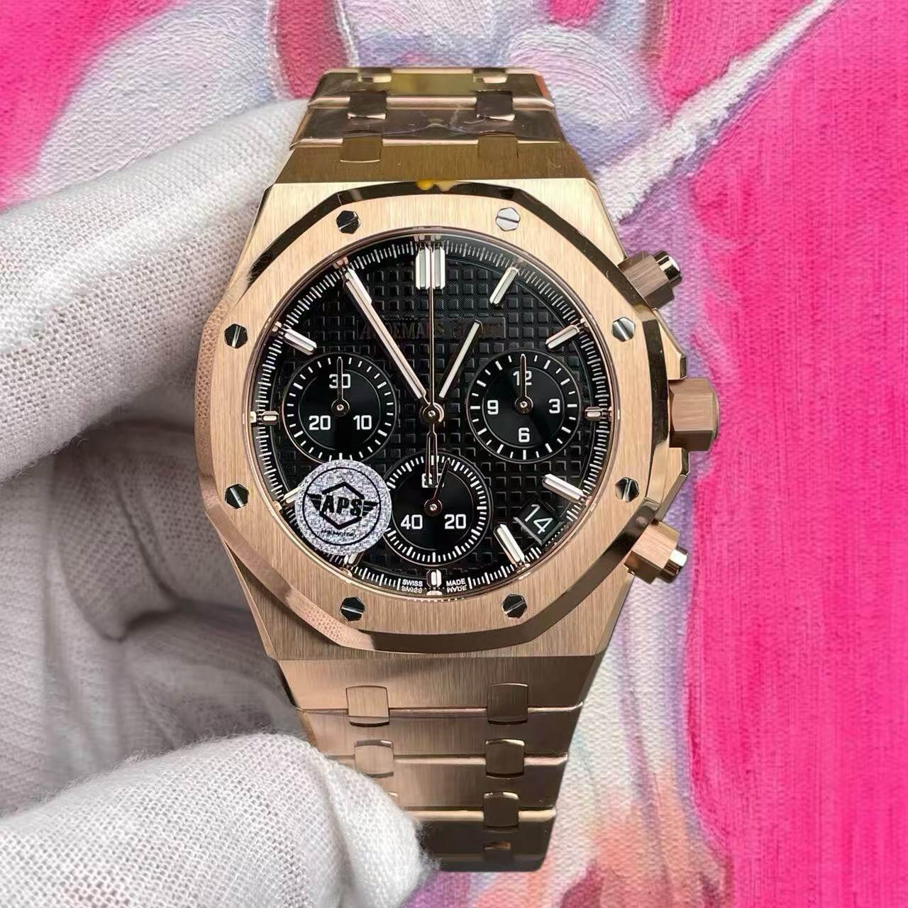 APS廠 高仿愛彼 皇家橡樹 26240 玫瑰金黑盤 41mm