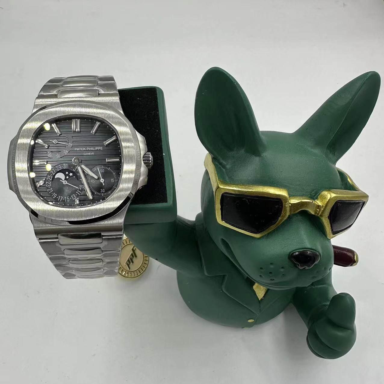 PPF厰 PATEK PHILIPPE 百達翡麗 鸚鵡螺系列 日期顯示月相 男錶