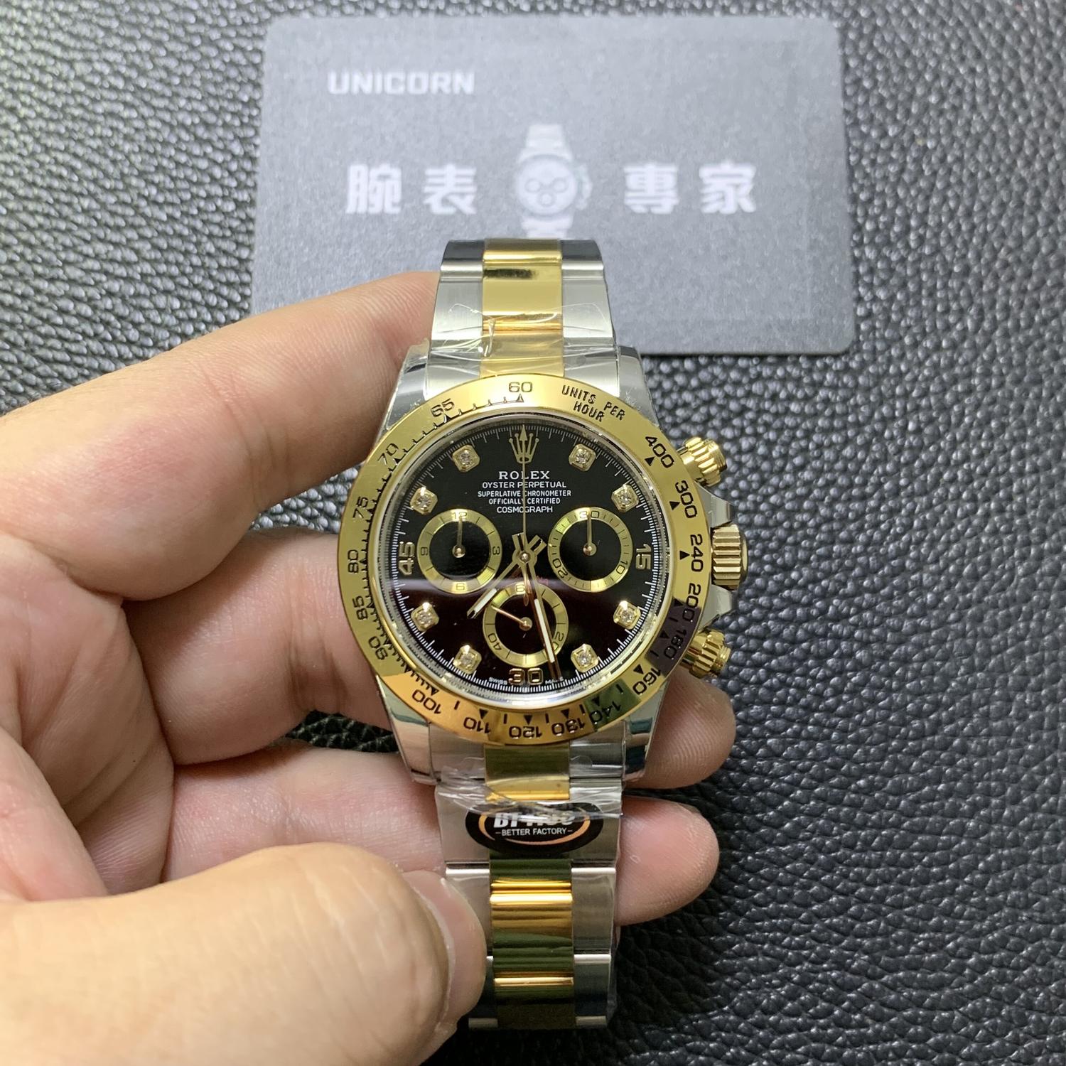 BT廠 頂級高仿香港 勞力士間金黑水鬼 Better廠 迪通拿 126613LN 4130機芯