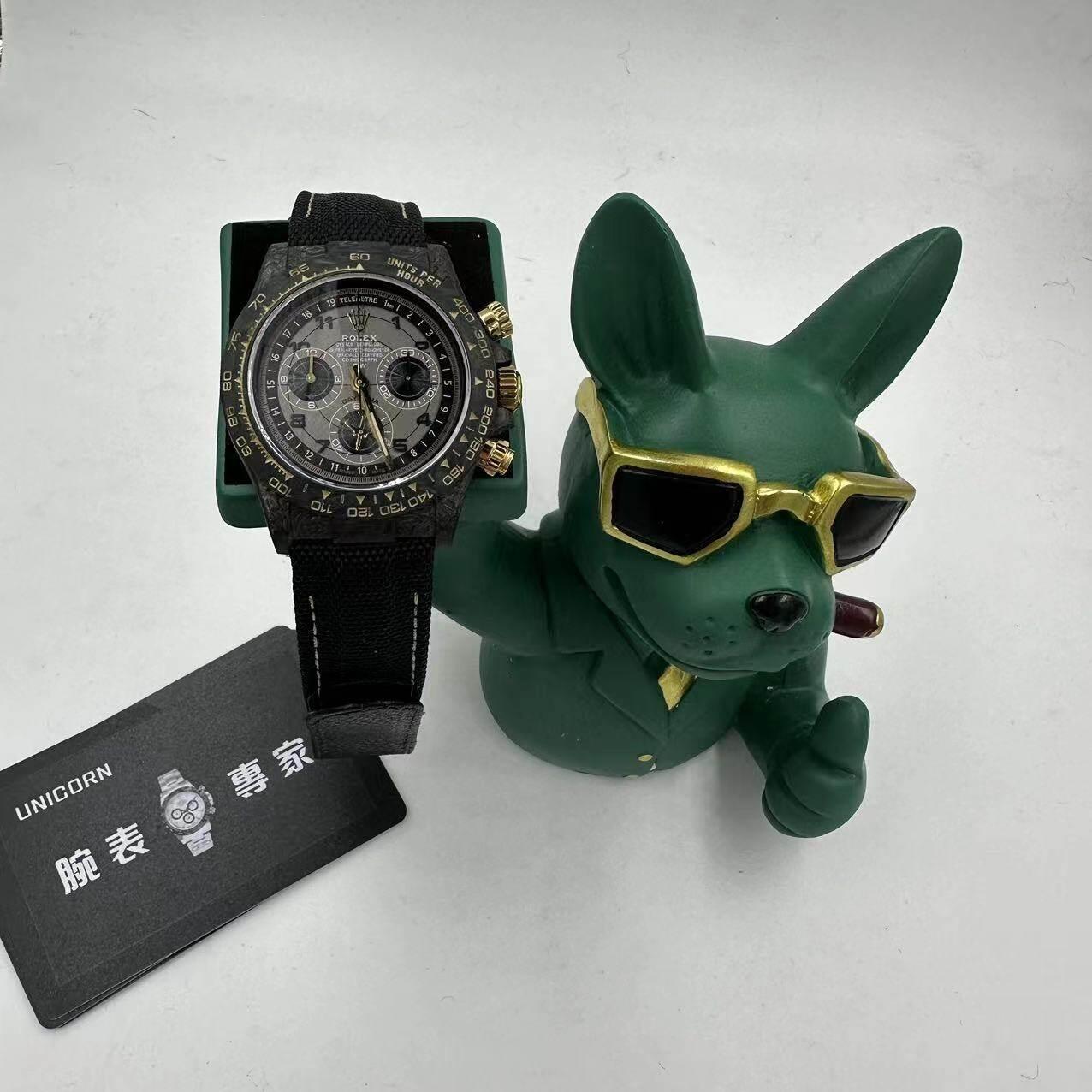 DIW廠改裝 ROLEX勞力士 碳纖維迪通拿 4130機芯 黑金